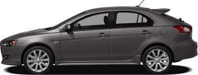 Side profile of a hatchback featuring aerodynamic design and alloy wheels.