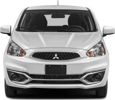 Front view with grille and headlights of 2017 hatchback