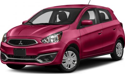 Compact hatchback front view with facelift design and aerodynamic shape