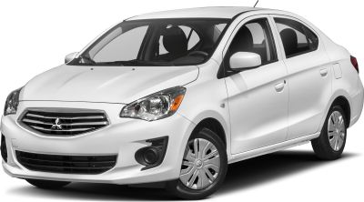 White compact sedan front-three-quarter view with modern headlights and standard wheels
