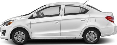 Side profile of compact sedan with defined body lines and alloy wheels