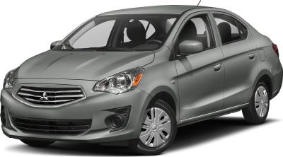 Front and side profile of compact sedan with detailed grille and headlights