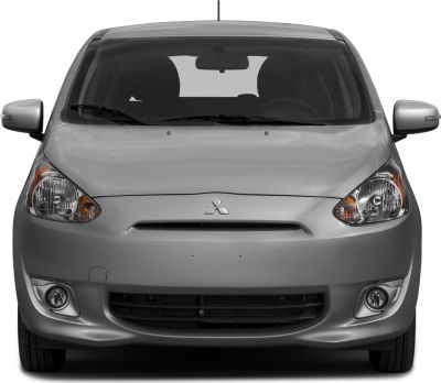 Compact hatchback front view with fog lights and sleek headlights