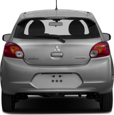 Rear exterior view with tail lights and rear window of hatchback