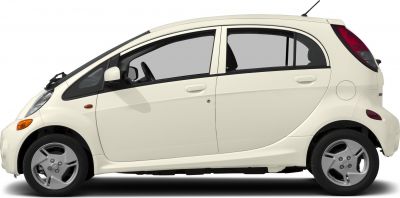 Compact electric hatchback with aerodynamic shape and unique three-spoke wheels