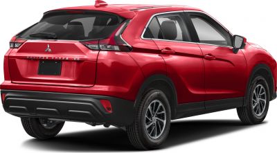 Rear view with split taillights and black bumper trim