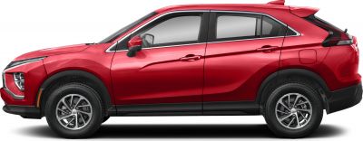 Side profile of red SUV with alloy wheels and modern design