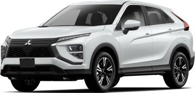Front side view of modern SUV with sleek headlights and distinctive grille