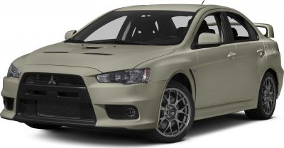 Front view of sporty sedan with aggressive grille and aerodynamic features