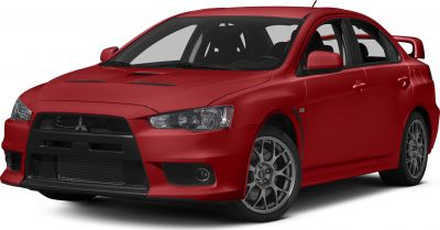 Sporty sedan with aggressive front fascia and rear spoiler