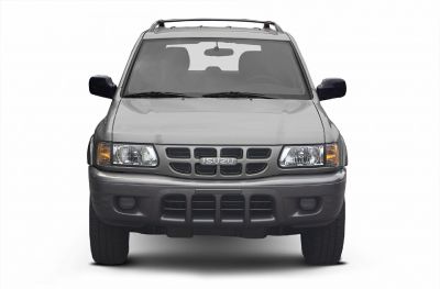 Front view with grille, headlights, and bumper of mid-size SUV