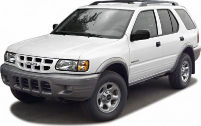Front and side view of mid-90s SUV with rugged exterior and 5 doors