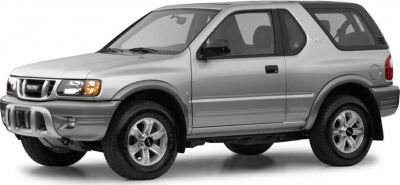 Front three-quarter view of a silver mid-size SUV with two doors