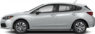 Side profile of a hatchback with alloy wheels and aerodynamic design