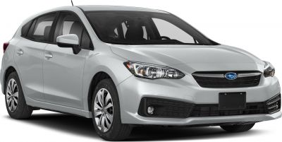 Front view of compact hatchback with detailed grille and headlights