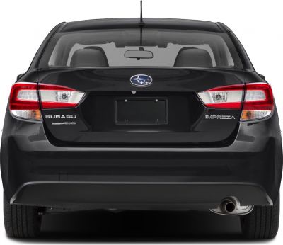 Rear view with tail lights and exhaust pipe