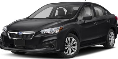 Front and side view of a compact sedan with aerodynamic design and modern headlights