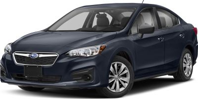 Front and side view of a blue compact sedan with detailed headlights and alloy wheels
