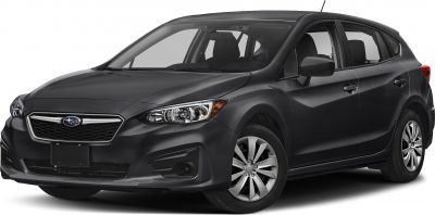 Front and side view of black hatchback with alloy wheels and detailed headlights.