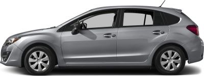 Side view of a modern compact hatchback with aerodynamic shape