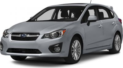 Front and side view of a compact hatchback with sleek design and alloy wheels