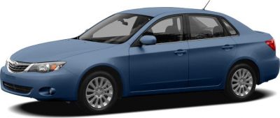 Blue sedan front-side view with alloy wheels and clear headlights