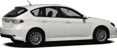 Side profile of a hatchback with multi-spoke alloy wheels