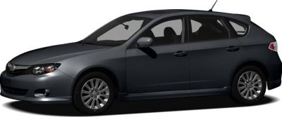 Side view of black hatchback with alloy wheels and rear antenna