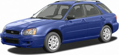 Blue station wagon with roof rails and alloy wheels, front side view