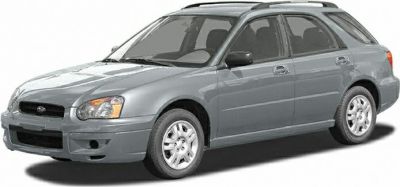 Front angle view of a grey 5-door station wagon with roof rails and alloy wheels
