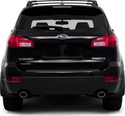 Rear view of a Subaru SUV with AWD and dual exhaust
