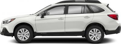 Side profile of a wagon SUV with roof rails and pronounced wheel arches