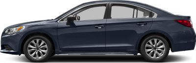 Side profile of a sedan with alloy wheels