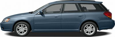 Side profile of a mid-2000s station wagon with alloy wheels