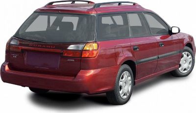 Rear side view of station wagon with roof rails and alloy wheels