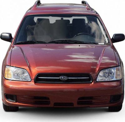 Front view of sedan-style grille and rectangular headlights.