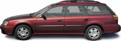 Side profile of a station wagon with roof rails and standard wheels
