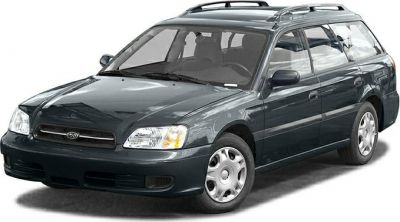 Front-side view of a station wagon highlighting headlights and roof rails