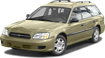 Front and side view of a station wagon with roof rails and distinctive headlights