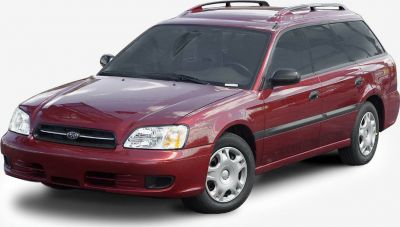 Front end and side profile with roof rails on a station wagon