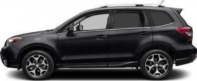 Side profile of black SUV with alloy wheels and roof rails