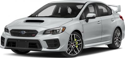 Sporty sedan with hood scoop, aerodynamic grille, and multi-spoke alloy wheels.