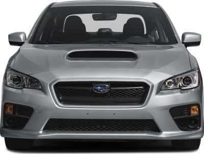Front view with hood scoop and black mesh grille