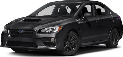 Front angle view of sedan with hood scoop and prominent headlights