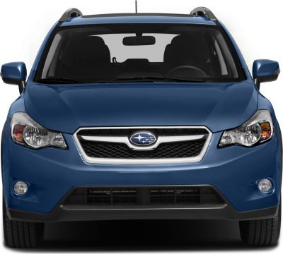 Front view with headlights, grille, fog lights, and roof rails