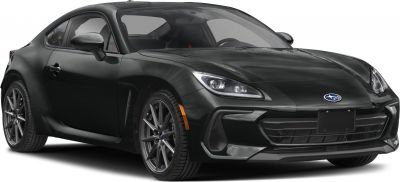 Black coupe with sporty front, detailed alloy wheels, and modern headlights