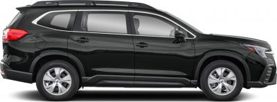 Side profile of black SUV with roof rails and alloy wheels