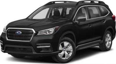 Front and side view of SUV with distinct grill and roof rails