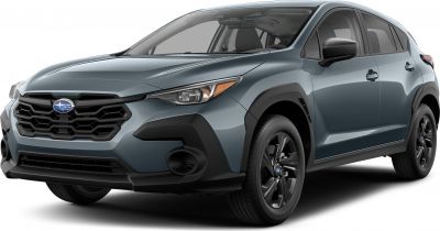 Front 3-4 view with black grille and matte black wheels