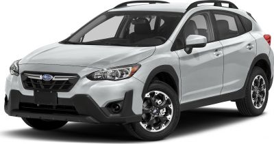Front 3-4 view of silver compact SUV with rugged wheels and roof rails